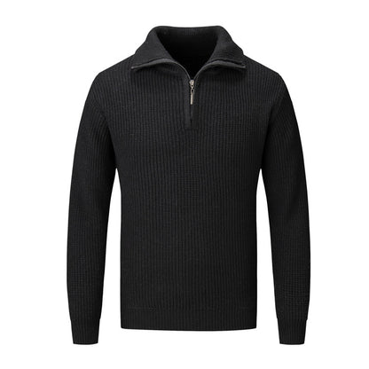 Polo Collar Men's Half Turtleneck Sweater