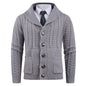 New Men's Long-sleeve Cardigan Sweater Coat Plus-sized