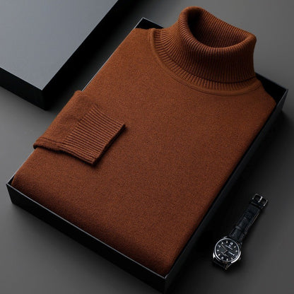 Men's Turtleneck Pure Color Thickened Loose Sweater