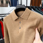 Men's Turn-over Collar Polo Shirt Knitwear Fashion Long Sleeve Bottoming Shirt