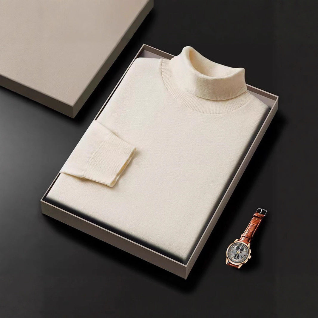 Men's Turtleneck Pure Color Thickened Loose Sweater