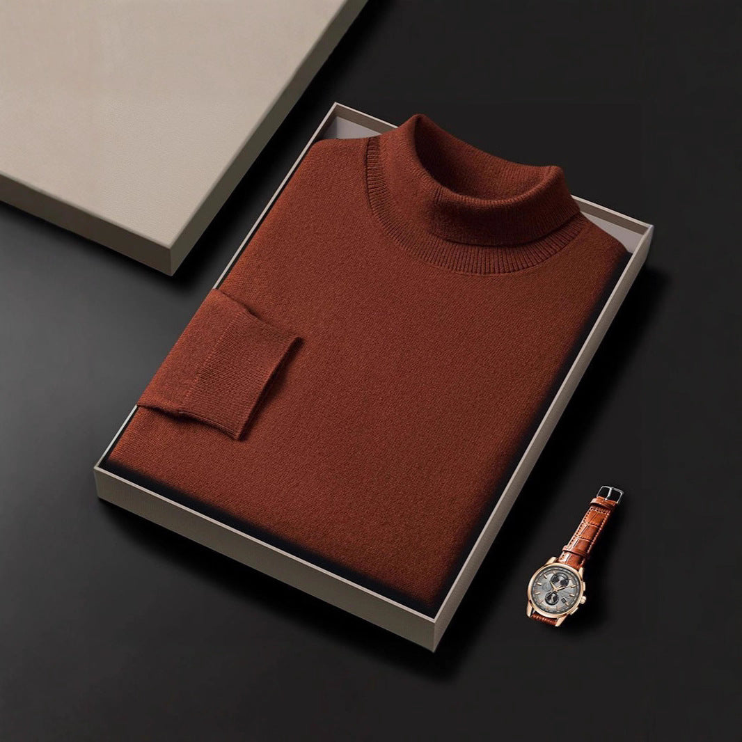 Men's Turtleneck Pure Color Thickened Loose Sweater