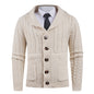 New Men's Long-sleeve Cardigan Sweater Coat Plus-sized