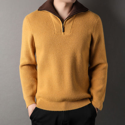 Twisted Jacquard Lapel Sweater Cardigan Men
