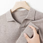 Autumn And Spring Seagull Collar 6 Wool Men's Anti-Pilling Knitted Long Sleeve Polo Shirt
