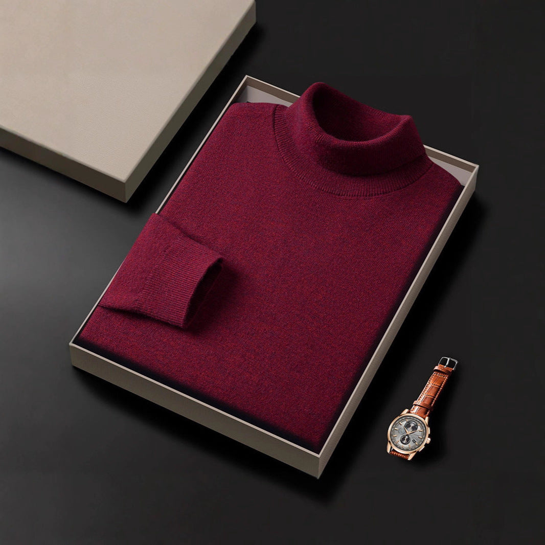 Men's Turtleneck Pure Color Thickened Loose Sweater