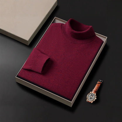 Men's Turtleneck Pure Color Thickened Loose Sweater