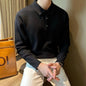 Lapel Long Sleeve Men's Retro Loose Casual Solid Color Sweater
