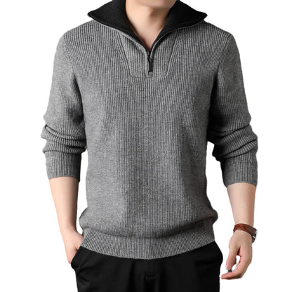 Twisted Jacquard Lapel Sweater Cardigan Men