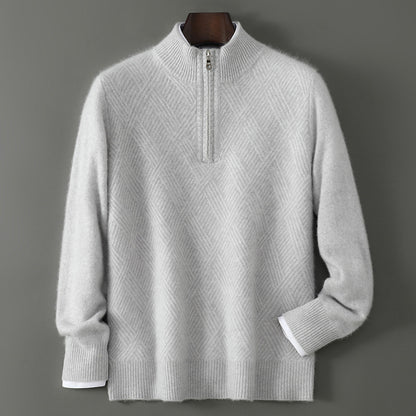 Half Turtleneck Zipper Design Pure Wool Knit Bottoming Shirt