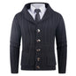 New Men's Long-sleeve Cardigan Sweater Coat Plus-sized