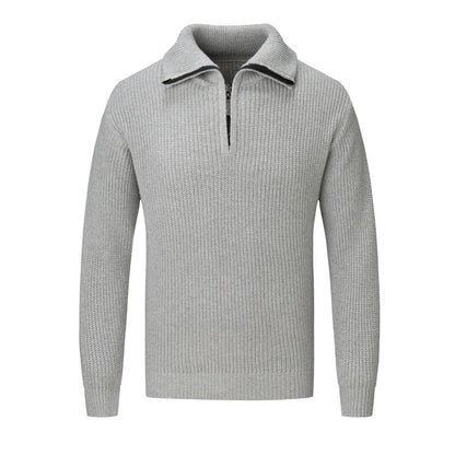Polo Collar Men's Half Turtleneck Sweater