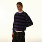 American Retro Cleanfit Striped Round Neck Pullover Sweater For Men