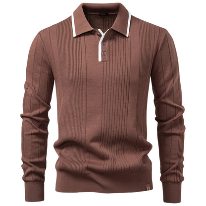 Men's Sweater Lapel Zipper Knitted Sweater