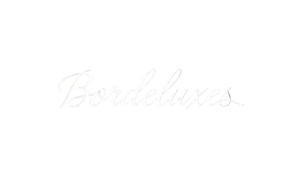 create a nice bordeluxes writing in cursive white 