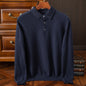 Machine Washable Autumn And Winter Men's Wool Sweater Loose Turn-down Collar